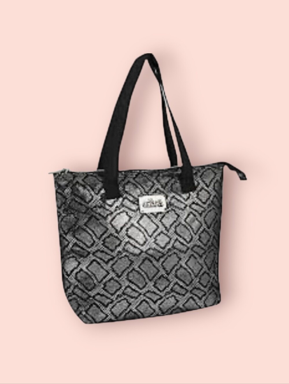 dELiA*s Black Metallic Snake-Print Tote - Picture 2 of 6